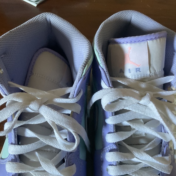 Turquoise/Lavender Air Jordans - Picture 6 of 14